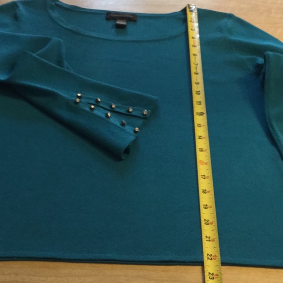 Cable & Gauge Teal Rib Knit Top Like New - Picture 4 of 5
